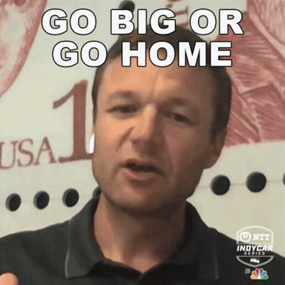 Man In Pink Shirt Go Big Or Go Home GIF