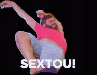 Man In Pink Shirt Jumping Sextout GIF