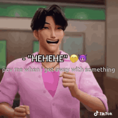Man In Pink Shirt Laughing And Pointing GIF