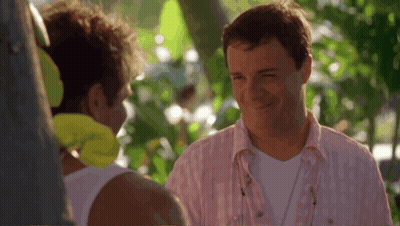 Man In Pink Shirt Laughing With Another Man GIF