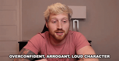 Man In Pink Shirt Overconfident Arrogant Loud Character GIF