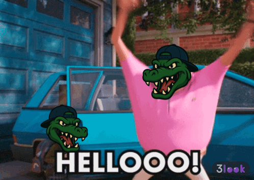 Man In Pink Shirt Saying Hello GIF