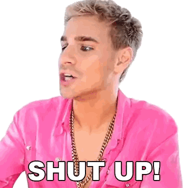 Man In Pink Shirt Saying Shut Up Sticker