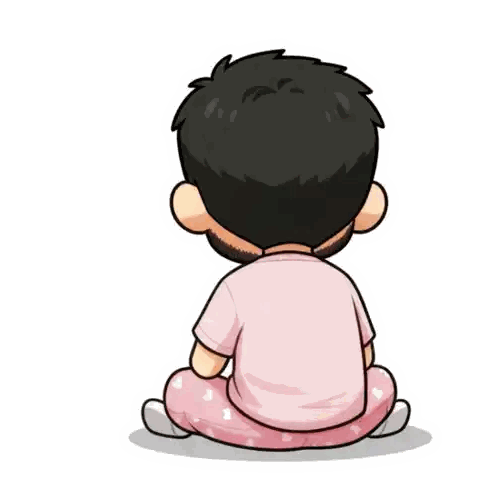 Man In Pink Shirt Sitting Sticker