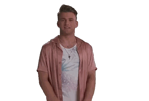 Man In Pink Shirt With Palm Leaves Sticker