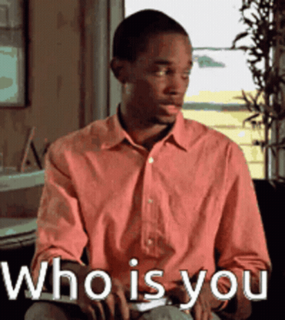 Man In Pink Shirt With Who Is You GIF