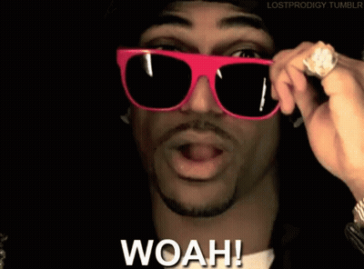 Man In Pink Sunglasses Saying Woah GIF