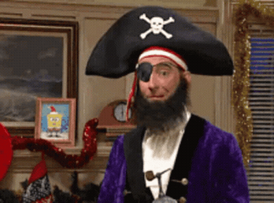 Man In Pirate Costume With Eye Patch GIF