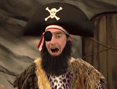 Man In Pirate Costume With Skull Hat GIF
