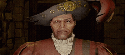 Man In Pirate Hat And Ruffled Collar GIF