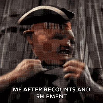 Man In Pirate Hat And Tie Saying Me After Recounts And Shipment GIF