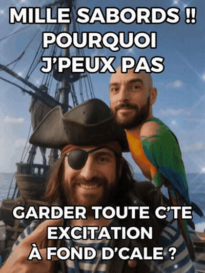 Man In Pirate Hat With Parrot On Head GIF