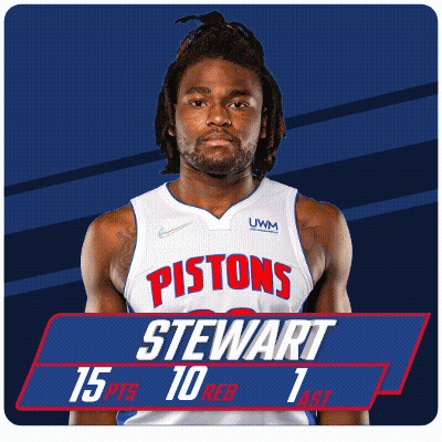 Man In Pistons Stewart Jersey GIF