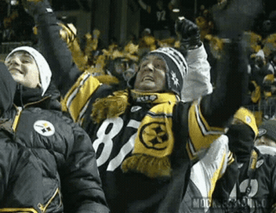 Man In Pittsburgh Steelers Jersey Cheering GIF