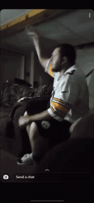 Man In Pittsburgh Steelers Jersey Sitting On Couch GIF