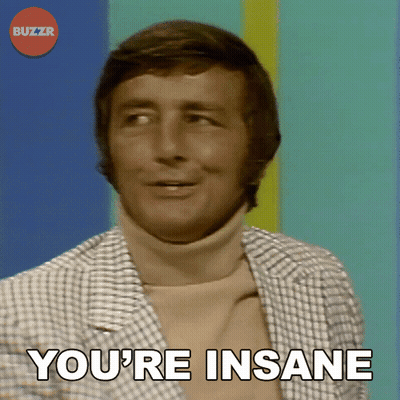 Man In Plaid Jacket And Turtleneck Says You're Insane GIF