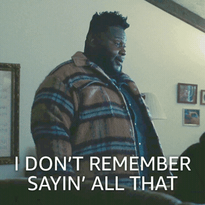 Man In Plaid Jacket Says I Don't Remember Sayin All That GIF