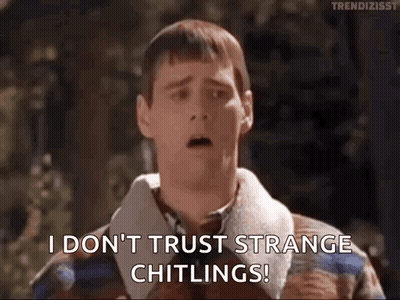 Man In Plaid Jacket Says I Don't Trust Strange Chitlings GIF