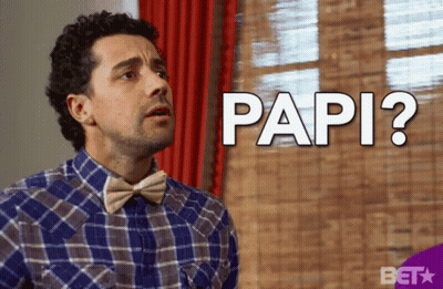 Man In Plaid Shirt And Bow Tie Asking Papi GIF