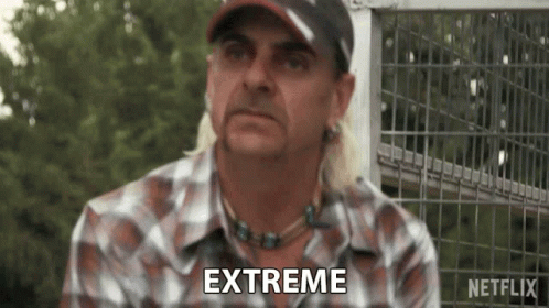 Man In Plaid Shirt And Hat Saying Extreme GIF