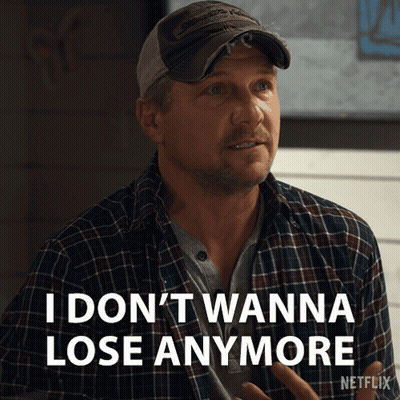 Man In Plaid Shirt And Hat Says I Don't Wanna Lose Anymore GIF