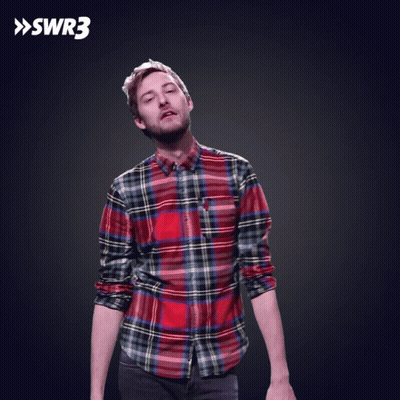 Man In Plaid Shirt And SWR3 Logo GIF