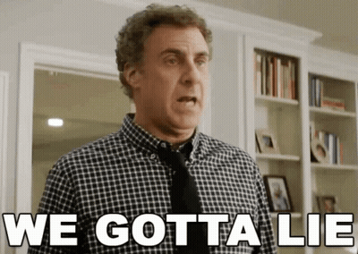Man In Plaid Shirt And Tie Saying We Gotta Lie GIF