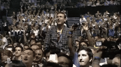 Man In Plaid Shirt At Concert GIF