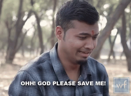 Man In Plaid Shirt Crying Saying Ohh God Please Save Me GIF