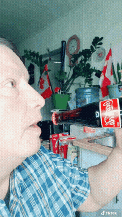 Man In Plaid Shirt Drinks Coca Cola GIF