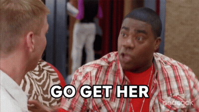 Man In Plaid Shirt Go Get Her GIF