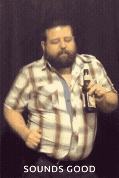 Man In Plaid Shirt Holding Beer Saying Sounds Good GIF