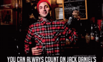 Man In Plaid Shirt Holding Jack Daniel's Whiskey GIF