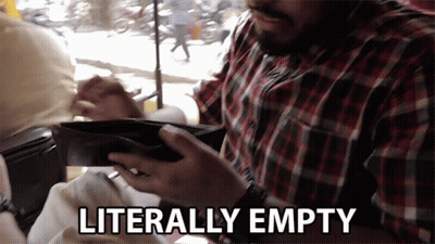 Man In Plaid Shirt Holding Wallet Saying Literally Empty GIF