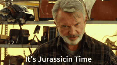 Man In Plaid Shirt It's Jurassicin Time GIF