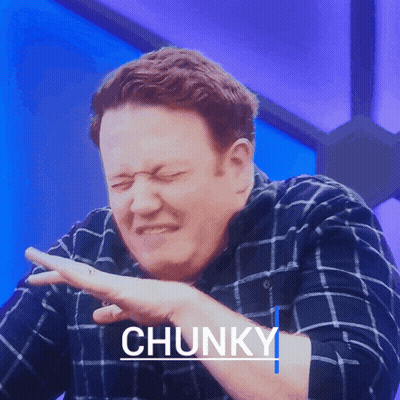 Man In Plaid Shirt Making Funny Face Saying Chunky GIF