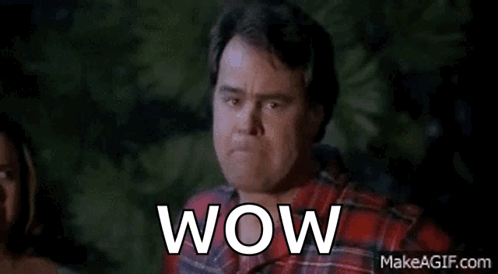Man In Plaid Shirt Making Surprised Face With Wow GIF