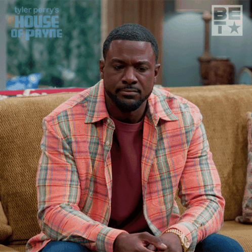 Man In Plaid Shirt On Couch Tyler Perry's House Of Payne GIF
