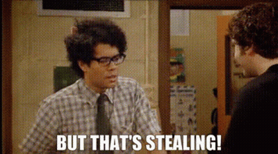 Man In Plaid Shirt Saying But That's Stealing GIF