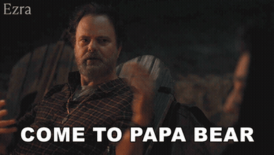 Man In Plaid Shirt Saying Come To Papa Bear GIF