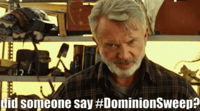Man In Plaid Shirt Saying Did Someone Say #Dominionsweep GIF