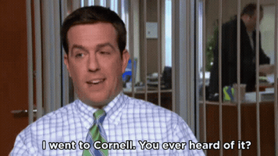 Man In Plaid Shirt Saying I Went To Cornell GIF