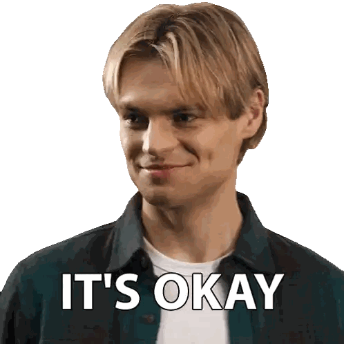 Man In Plaid Shirt Saying Its Okay Sticker