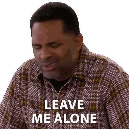 Man In Plaid Shirt Saying Leave Me Alone Sticker