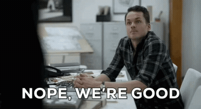 Man In Plaid Shirt Saying Nope We're Good GIF