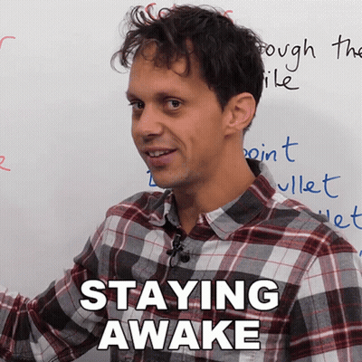 Man In Plaid Shirt Saying Staying Awake GIF