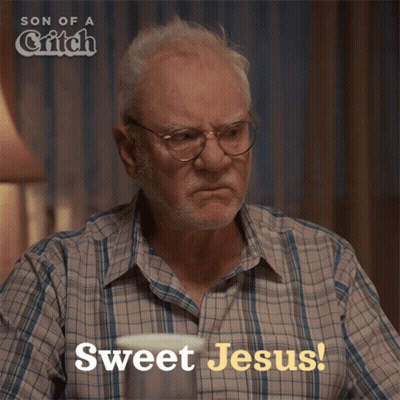 Man In Plaid Shirt Saying Sweet Jesus GIF
