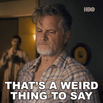 Man In Plaid Shirt Saying That's A Weird Thing To Say GIF