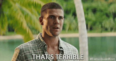 Man In Plaid Shirt Saying That's Terrible Next To Palm Tree GIF