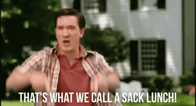 Man In Plaid Shirt Saying That's What We Call A Sack Lunch GIF